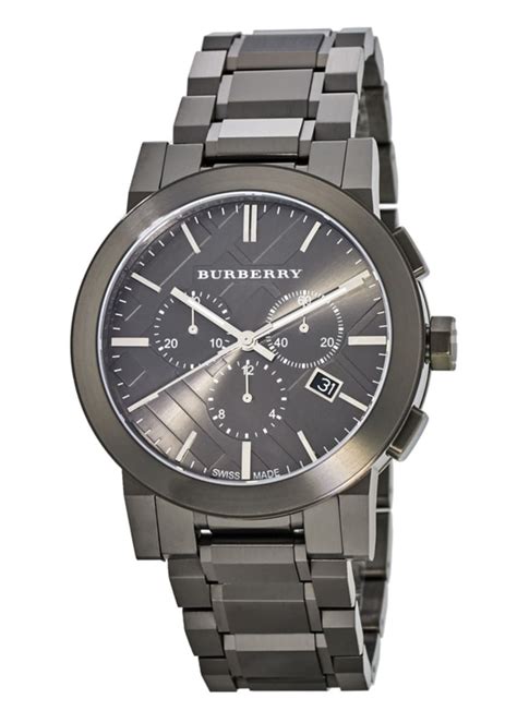 burberry leather strap chrono watch|Burberry men's watches chronograph.